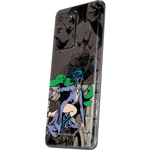 DC Comics Catwoman Vintage Action Pose Pattern Galaxy S20 Ultra 5G Skin